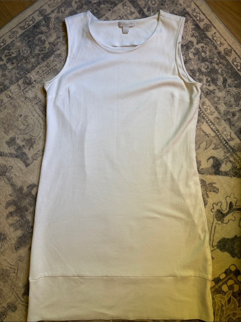 New York & Company White Sleeveless Dress